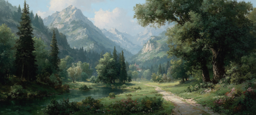 mountain and trees landscape