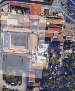 Capuchin Catacombs of Polermo overlaid with layout for research