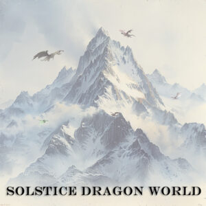 Cadore range mountain with dragons in flight