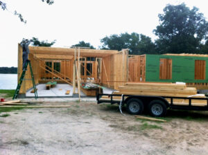 stick-frame house under construction